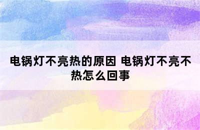 电锅灯不亮热的原因 电锅灯不亮不热怎么回事